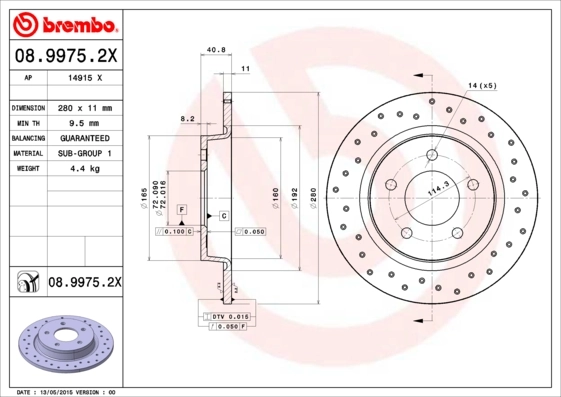 Brake Disc XTRA LINE - Xtra 08.9975.2X
