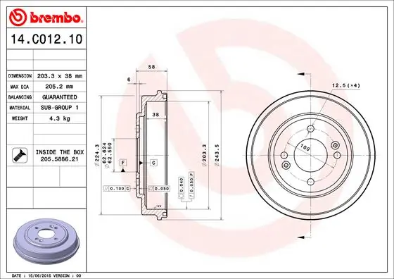Brake Drum ESSENTIAL LINE 14.C012.10