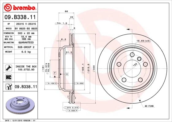 Brake Disc PRIME LINE - UV Coated 09.B338.11
