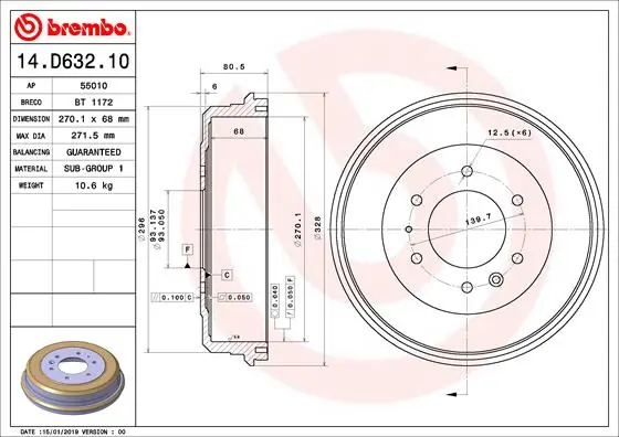 Brake Drum ESSENTIAL LINE 14.D632.10