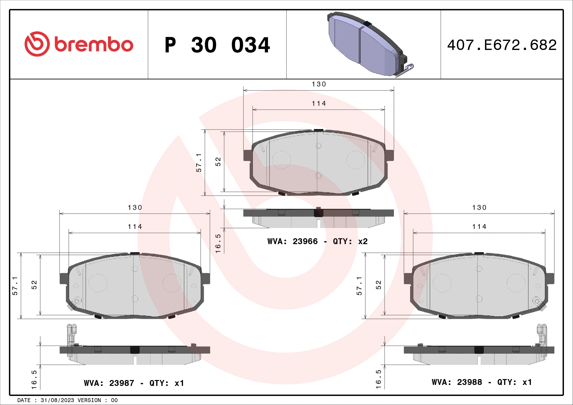 Brake Pad Set, disc brake PRIME LINE P 30 034