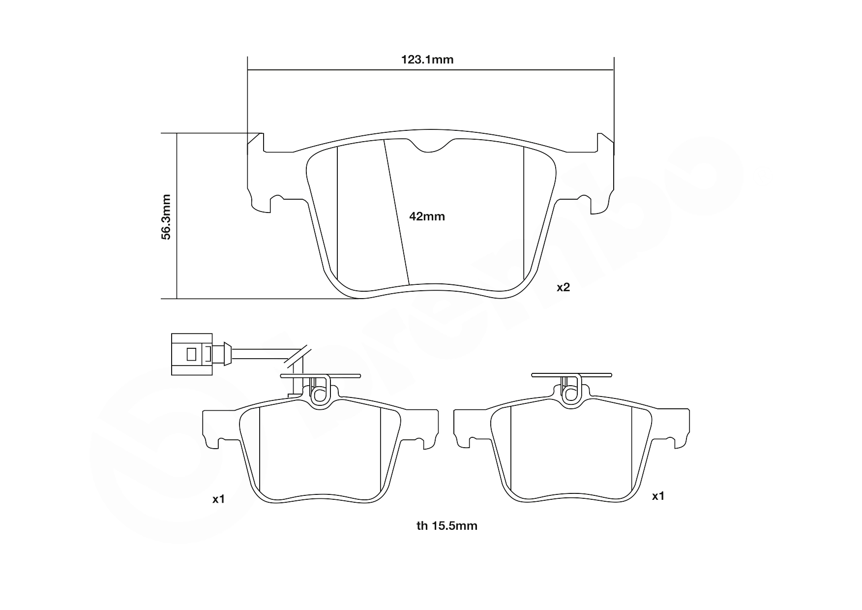 High Performance Brake Pad Set UPGRADE, SPORT | HP2000 07.B315.93