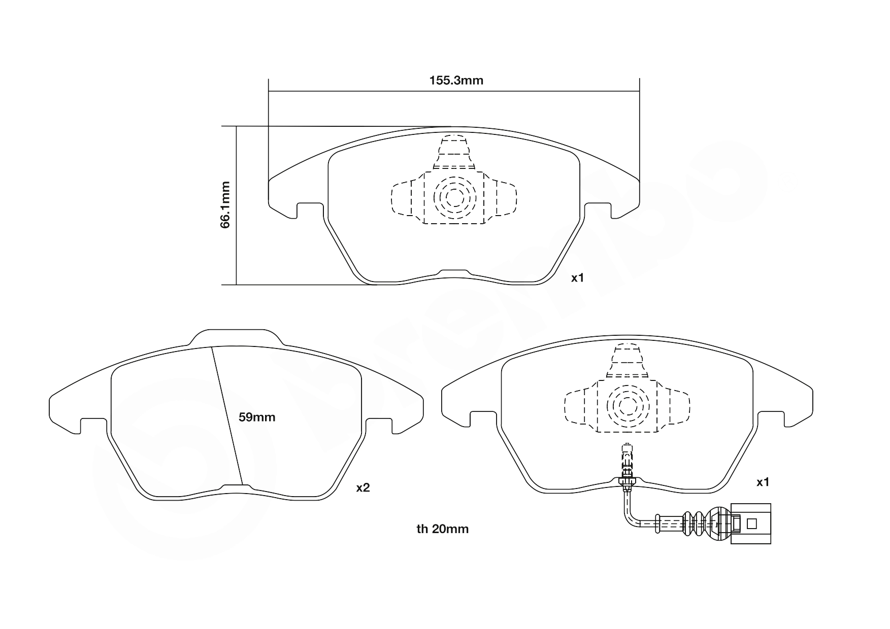BREMBO 07.B314.52 High Performance Brake Pad Set