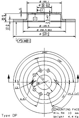 Brake Disc PRIME LINE - UV Coated 08.9511.11