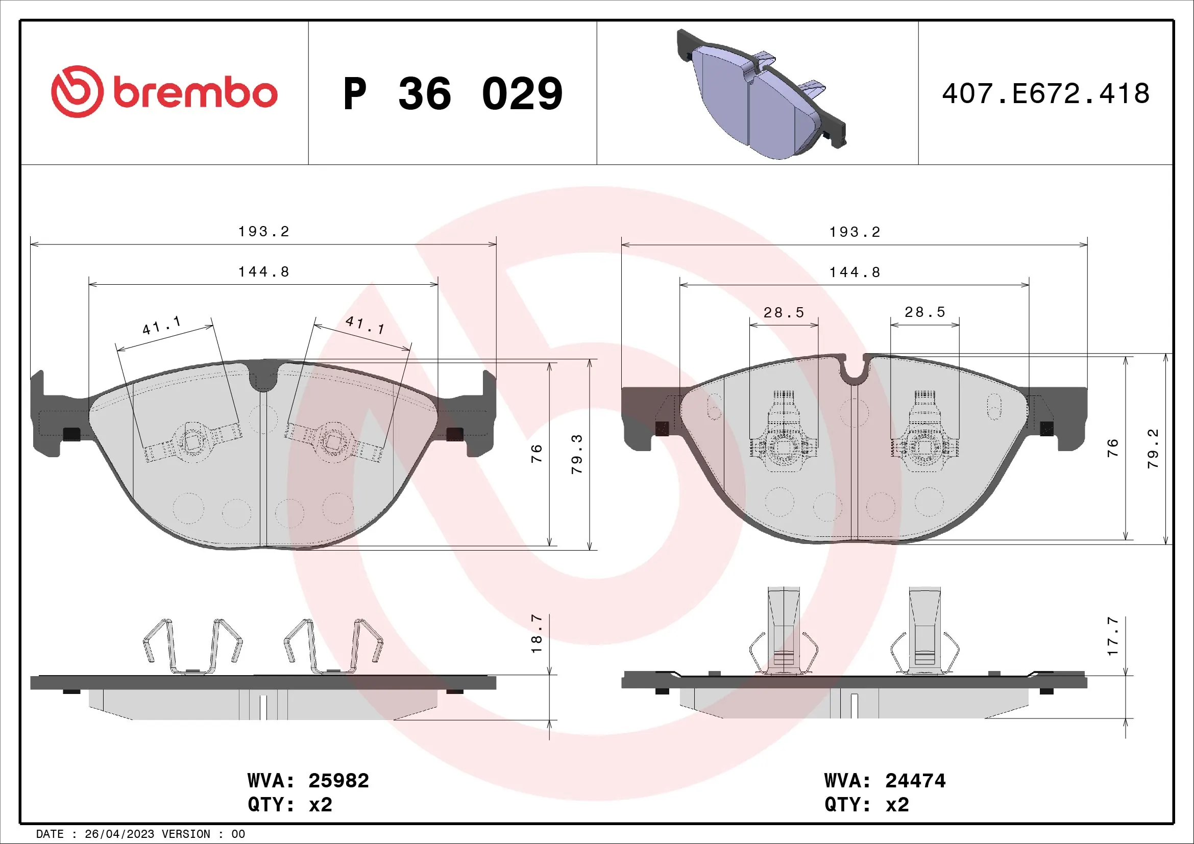 Brake Pad Set, disc brake PRIME LINE P 36 029