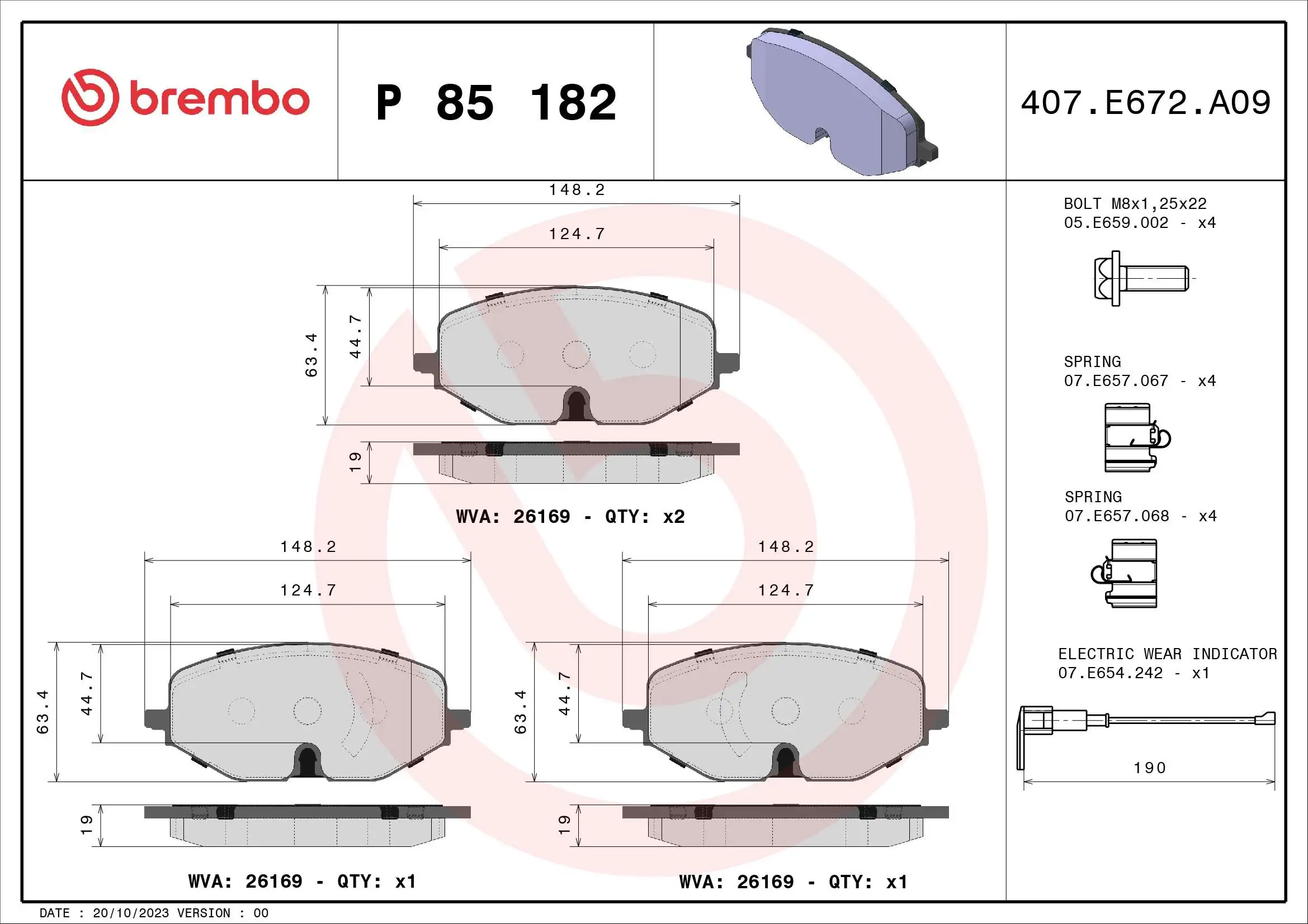 Brake Pad Set, disc brake PRIME LINE P 85 182