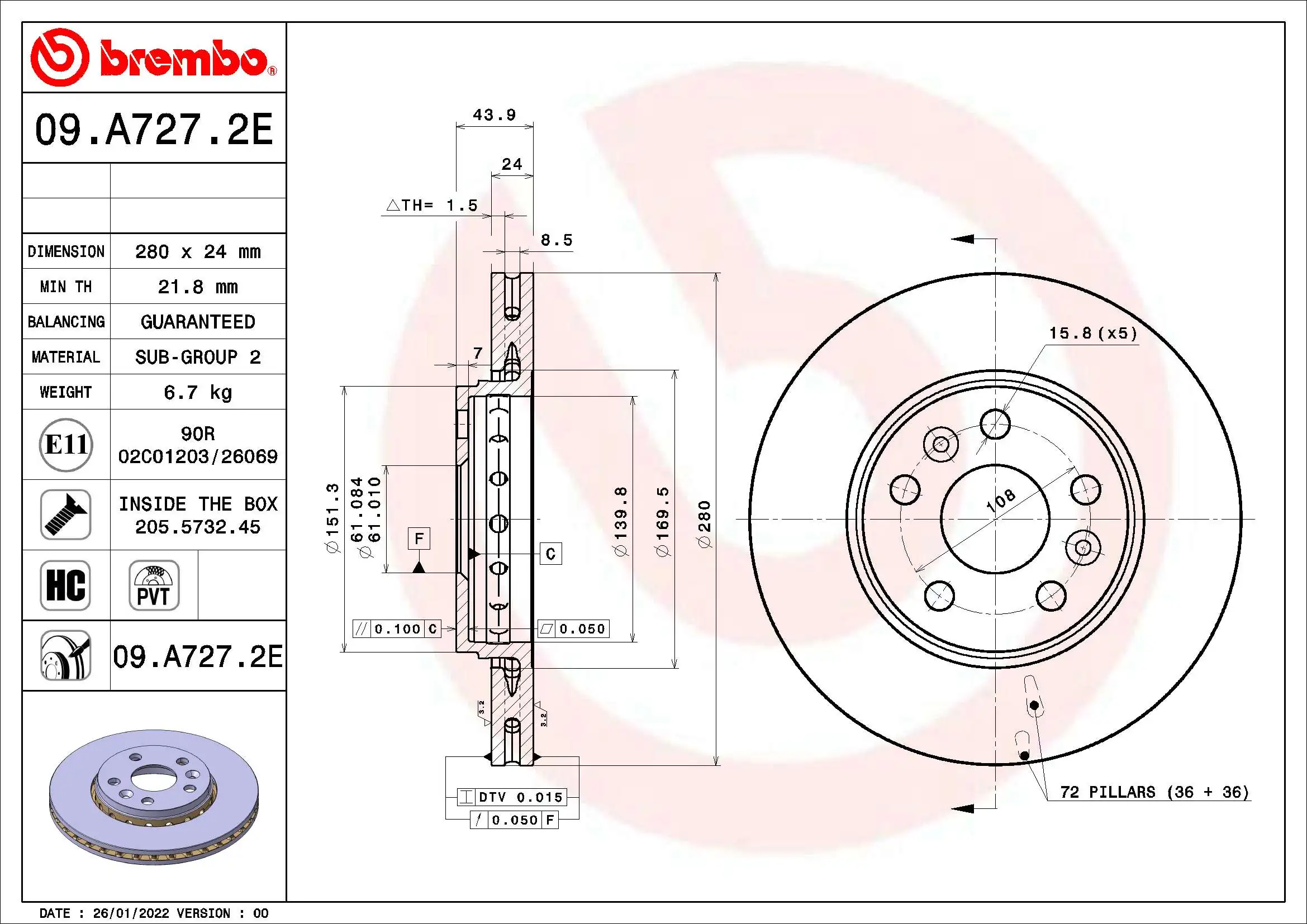 Brake Kit, disc brake BEYOND LINE - EV KT 08 033
