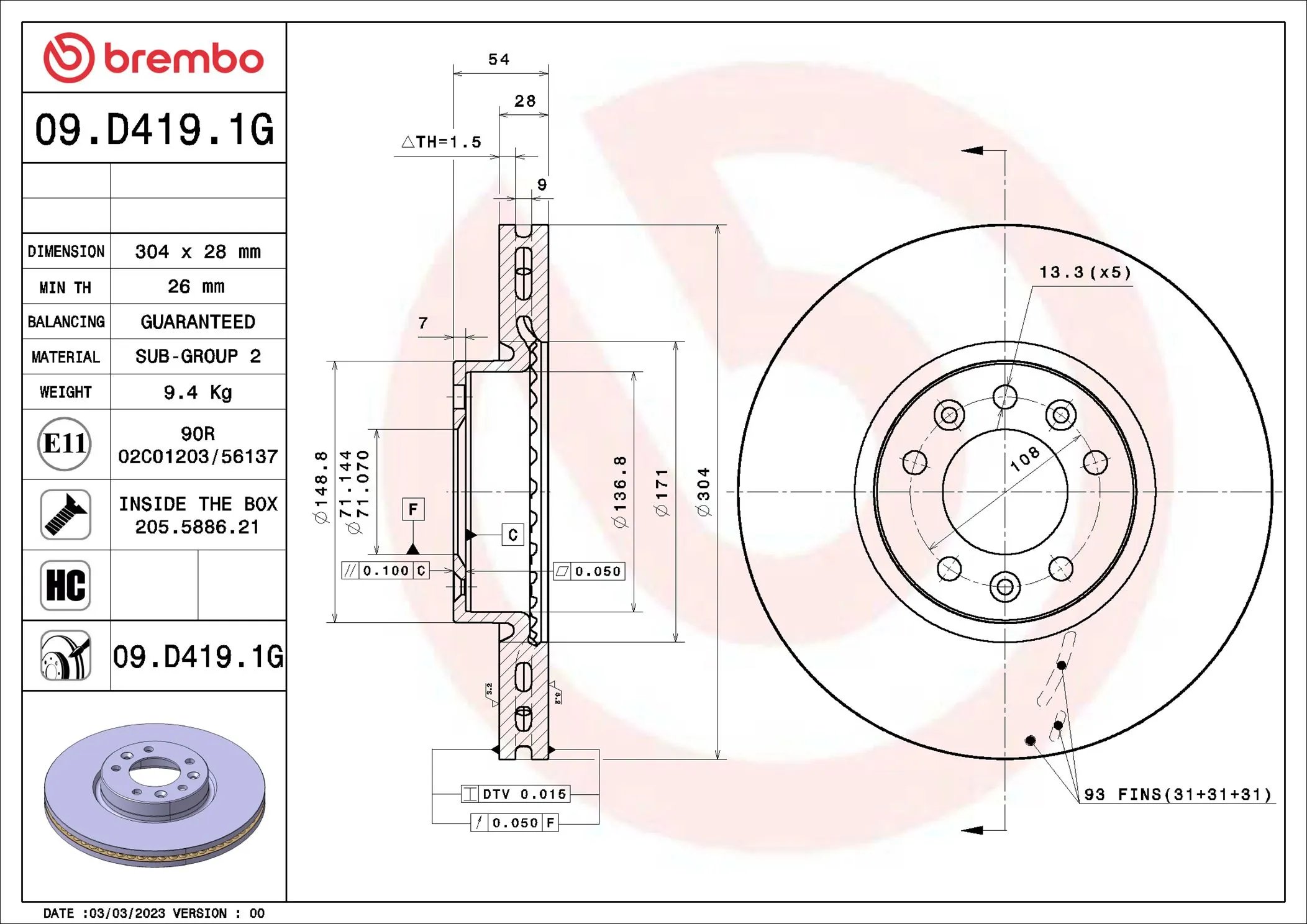 Brake Kit, disc brake BEYOND LINE - Greenance KT 10 049