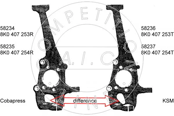 Steering Knuckle, wheel suspension NEW MOBILITY PARTS 58234