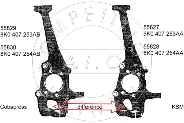 Steering Knuckle, wheel suspension NEW MOBILITY PARTS 55827