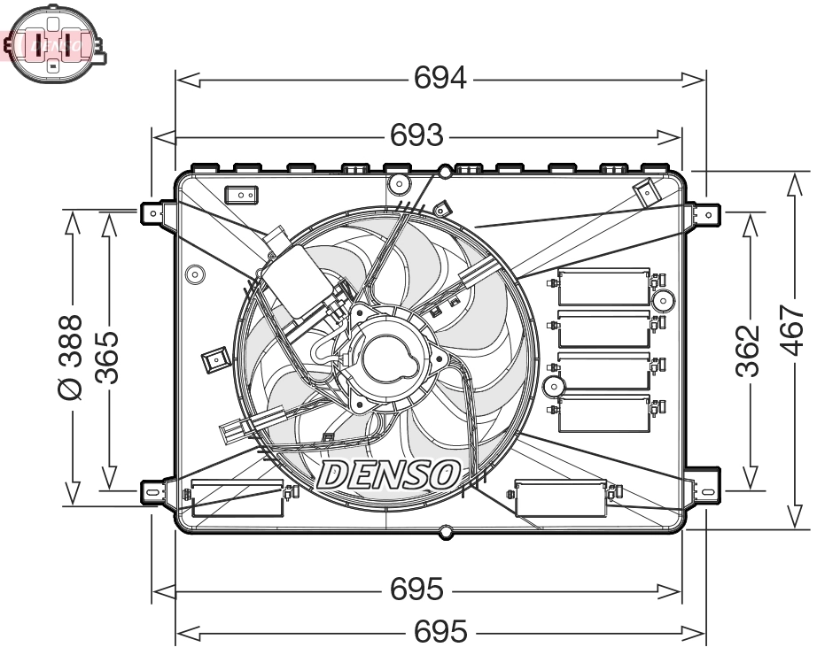 Fan, engine cooling DER10010