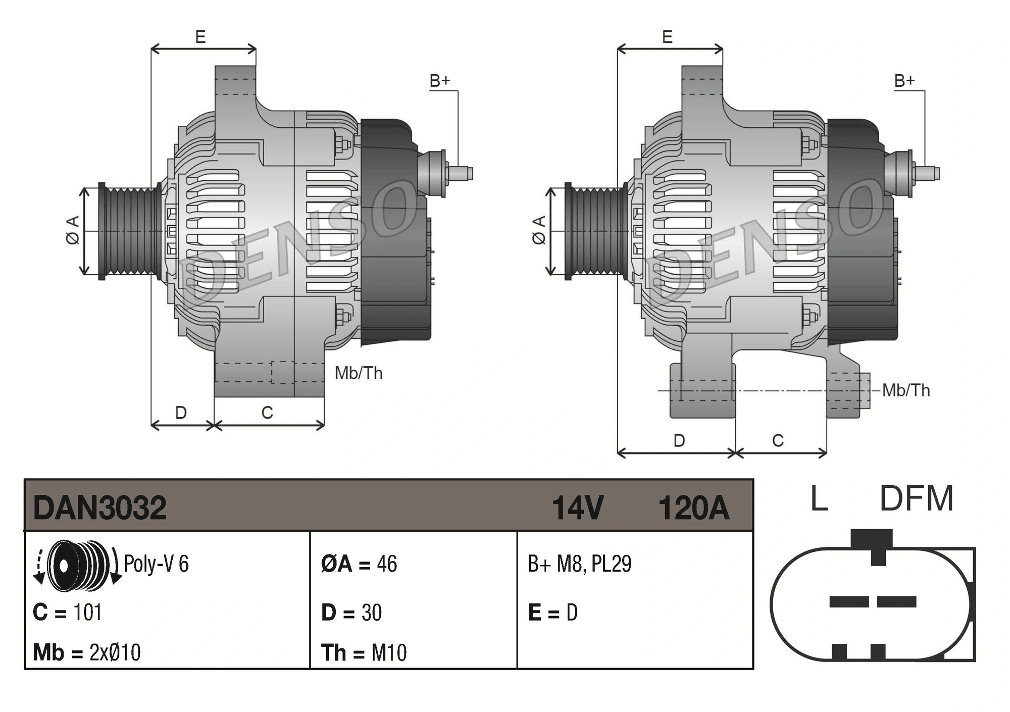 Alternator DAN3032