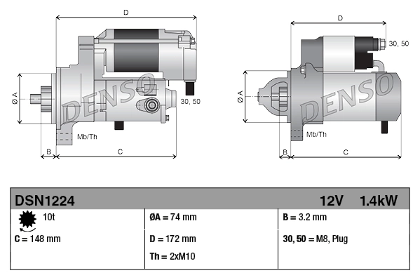 DENSO DSN1224 Starter
