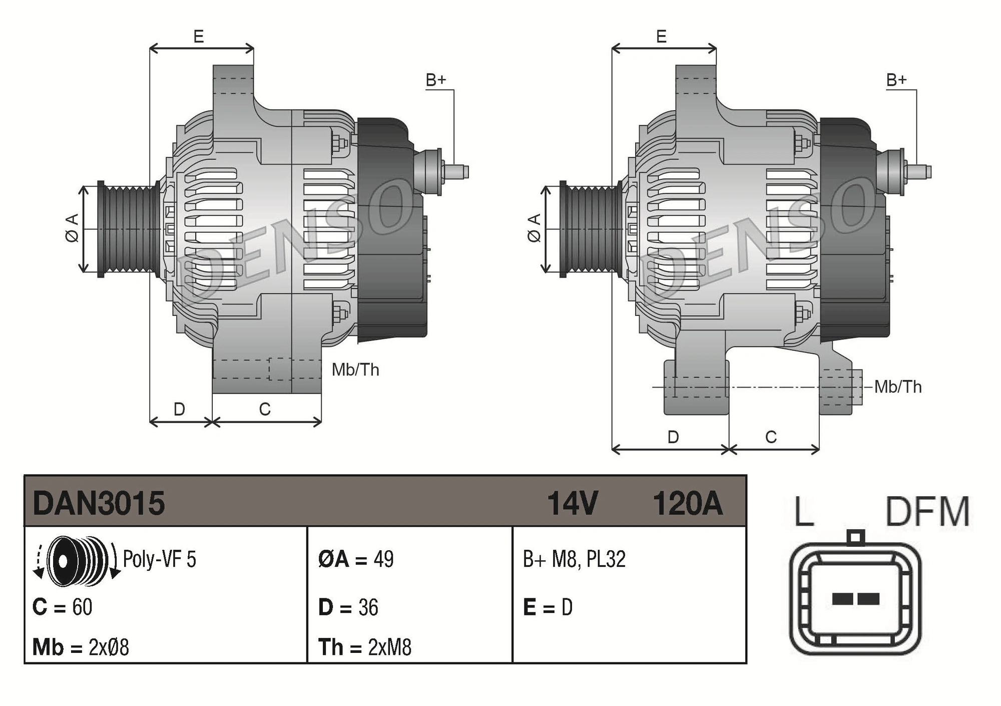 Alternator DAN3015