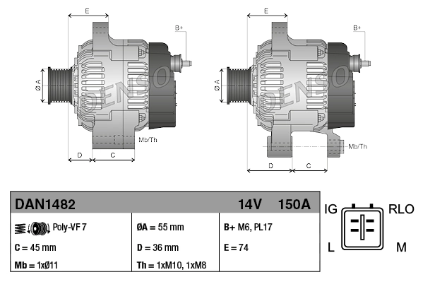 Alternator DAN1482