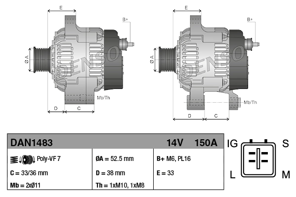 Alternator DAN1483