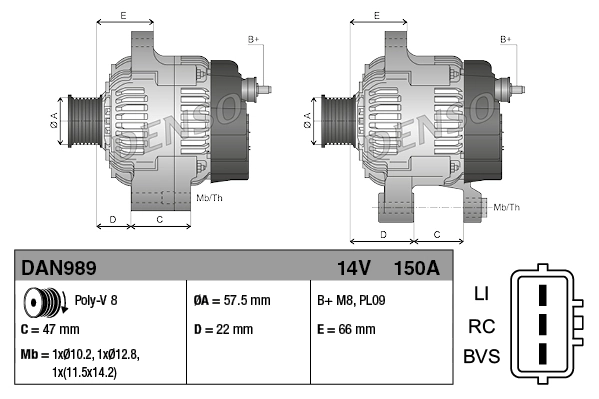Alternator DAN989