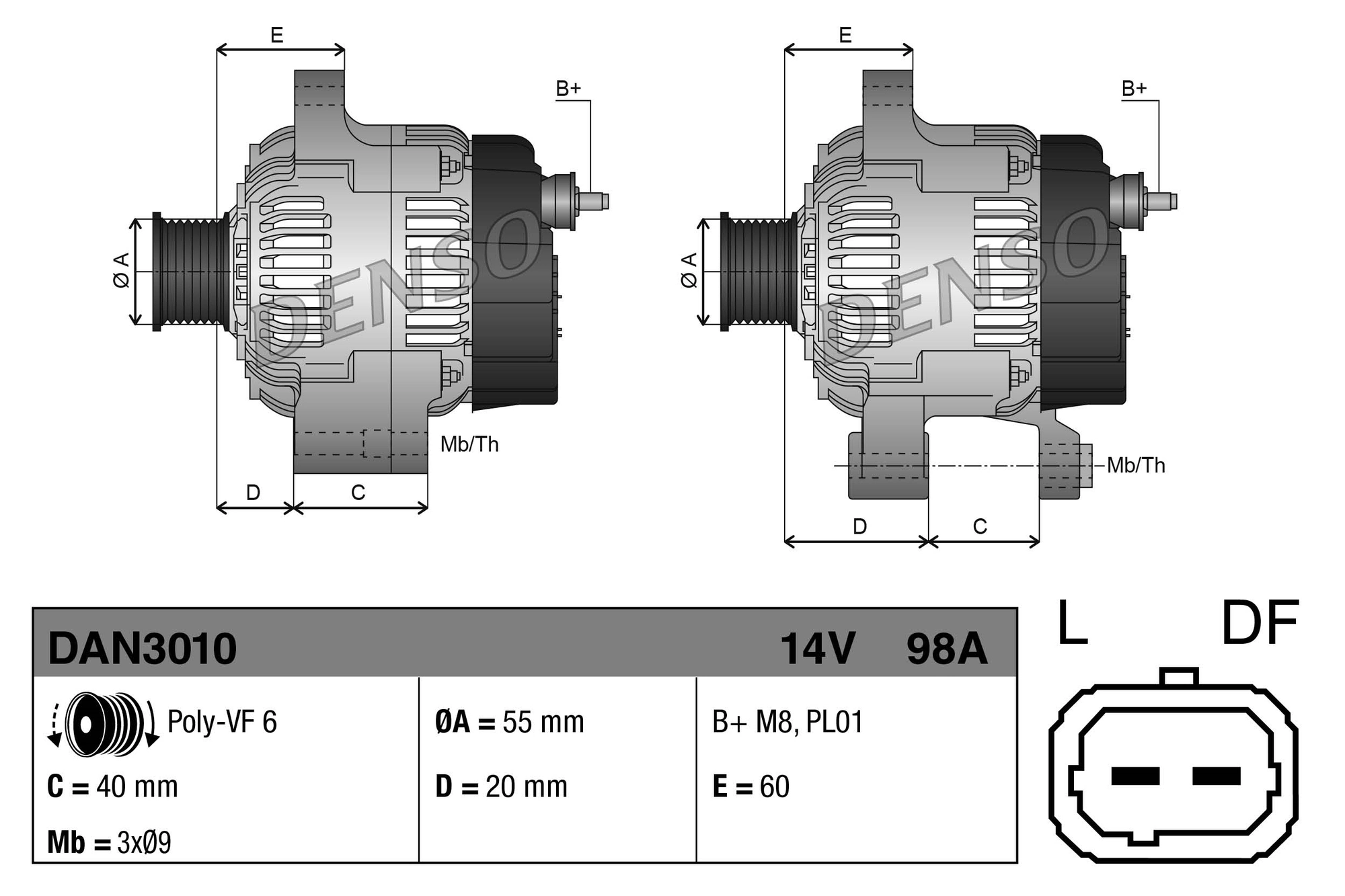 Alternator DAN3010
