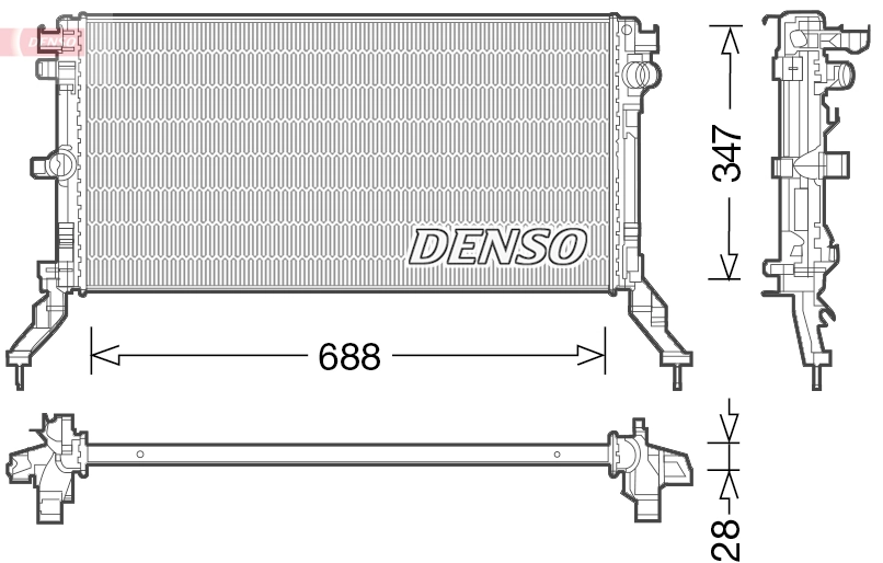 Radiator, engine cooling DRM23039