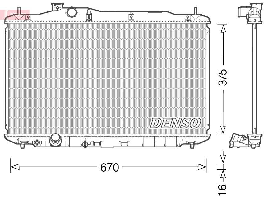 Radiator, engine cooling DRM40040