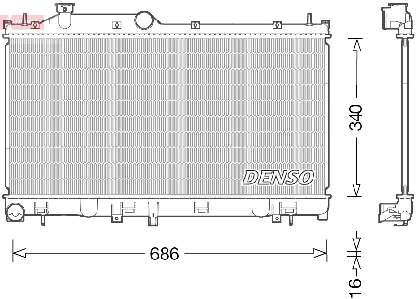 Radiator, engine cooling DRM36021