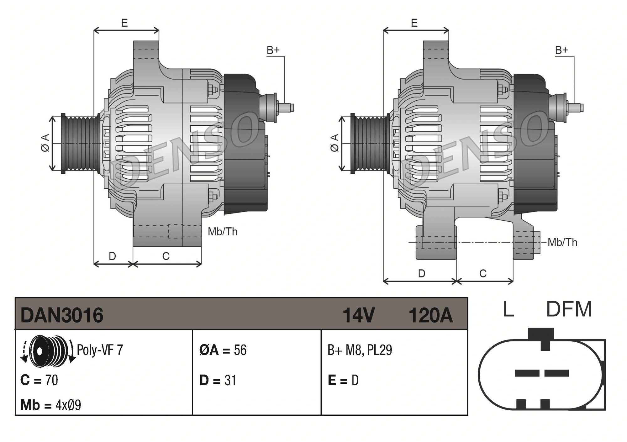 Alternator DAN3016