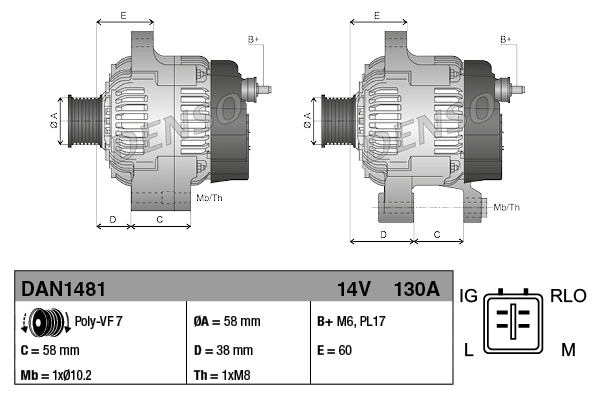 Alternator DAN1481