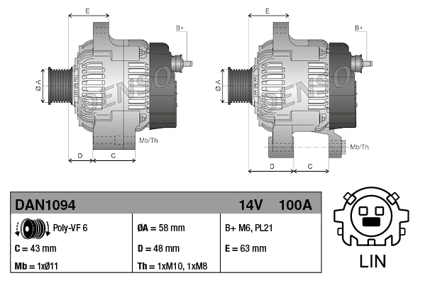 Alternator DAN1094