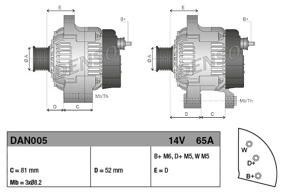DENSO DAN005 Alternator