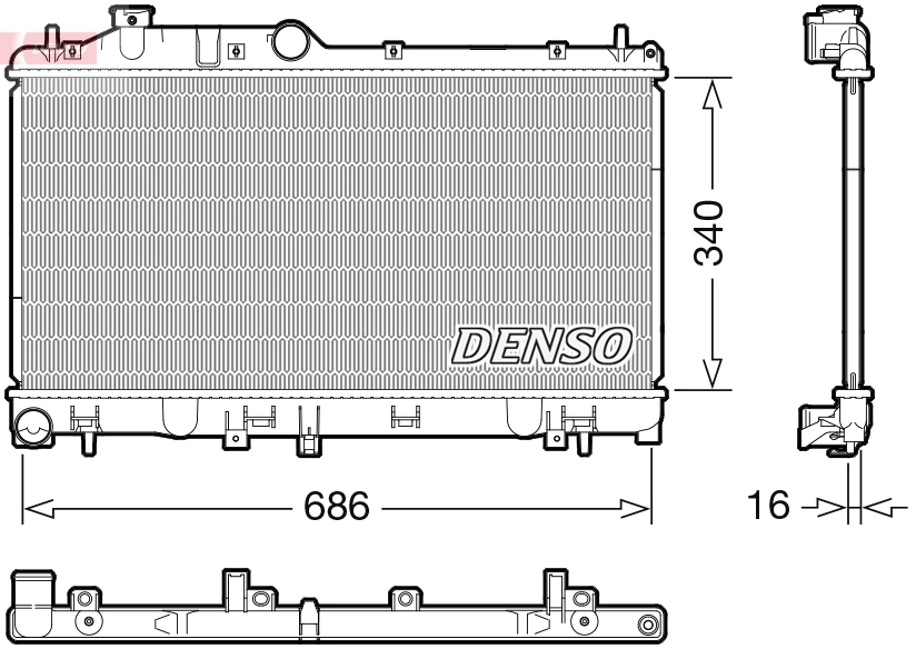 Radiator, engine cooling DRM36025