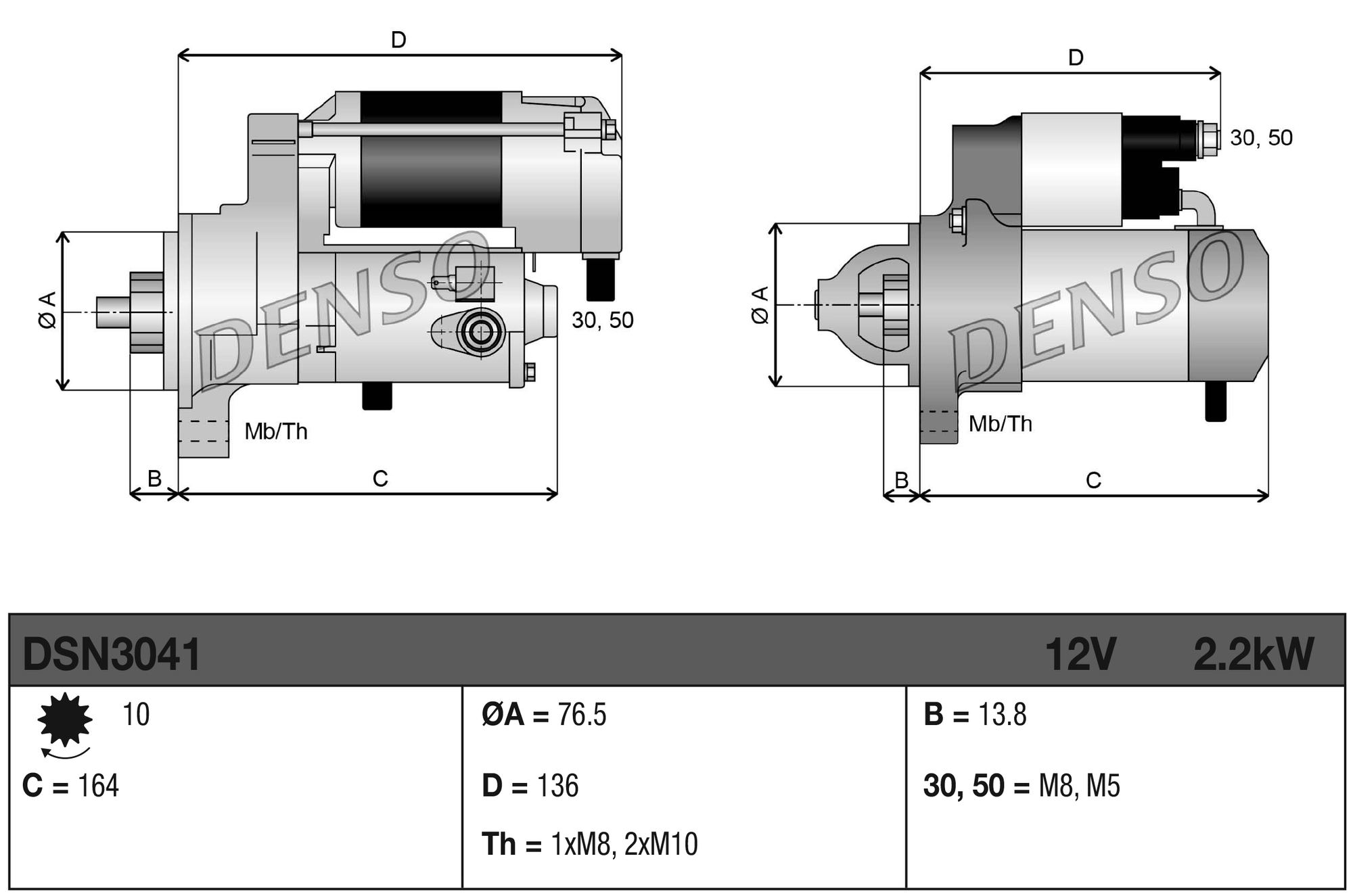 DENSO DSN3041 Starter