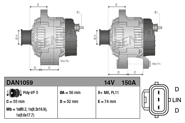 Alternator DAN1059
