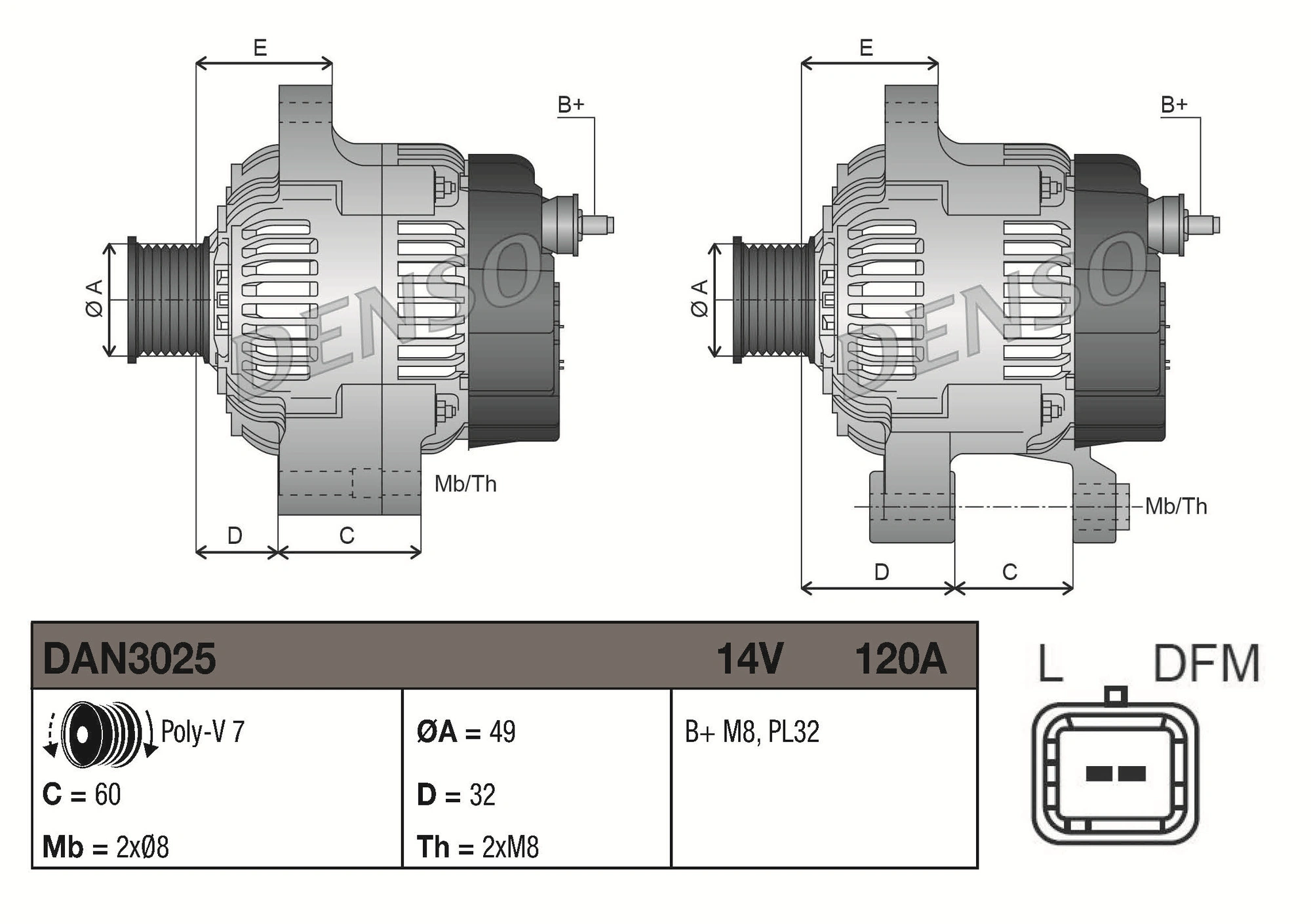 Alternator DAN3025