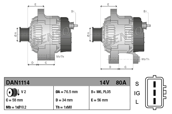 Alternator DAN1114