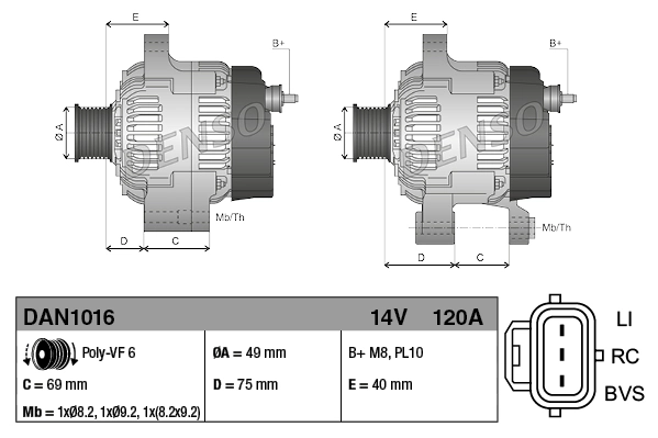 Alternator DAN1016