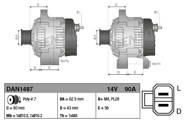 Alternator DAN1487