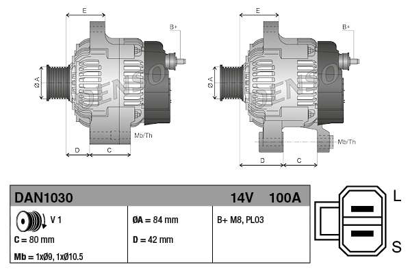 DENSO DAN1030 Alternator