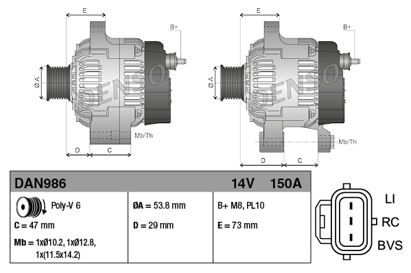 Alternator DAN986