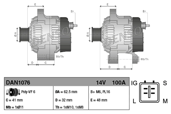 Alternator DAN1076