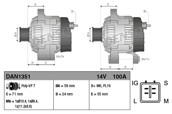 Alternator DAN1351