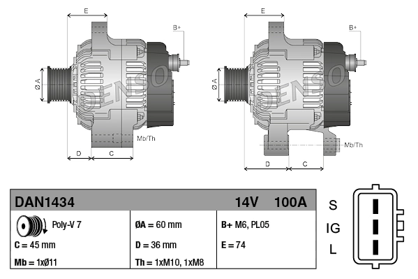 Alternator DAN1434
