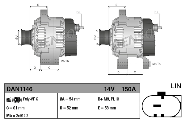 Alternator DAN1146