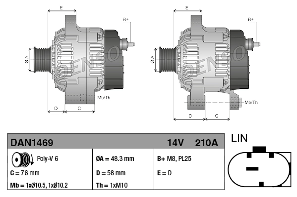 Alternator DAN1469