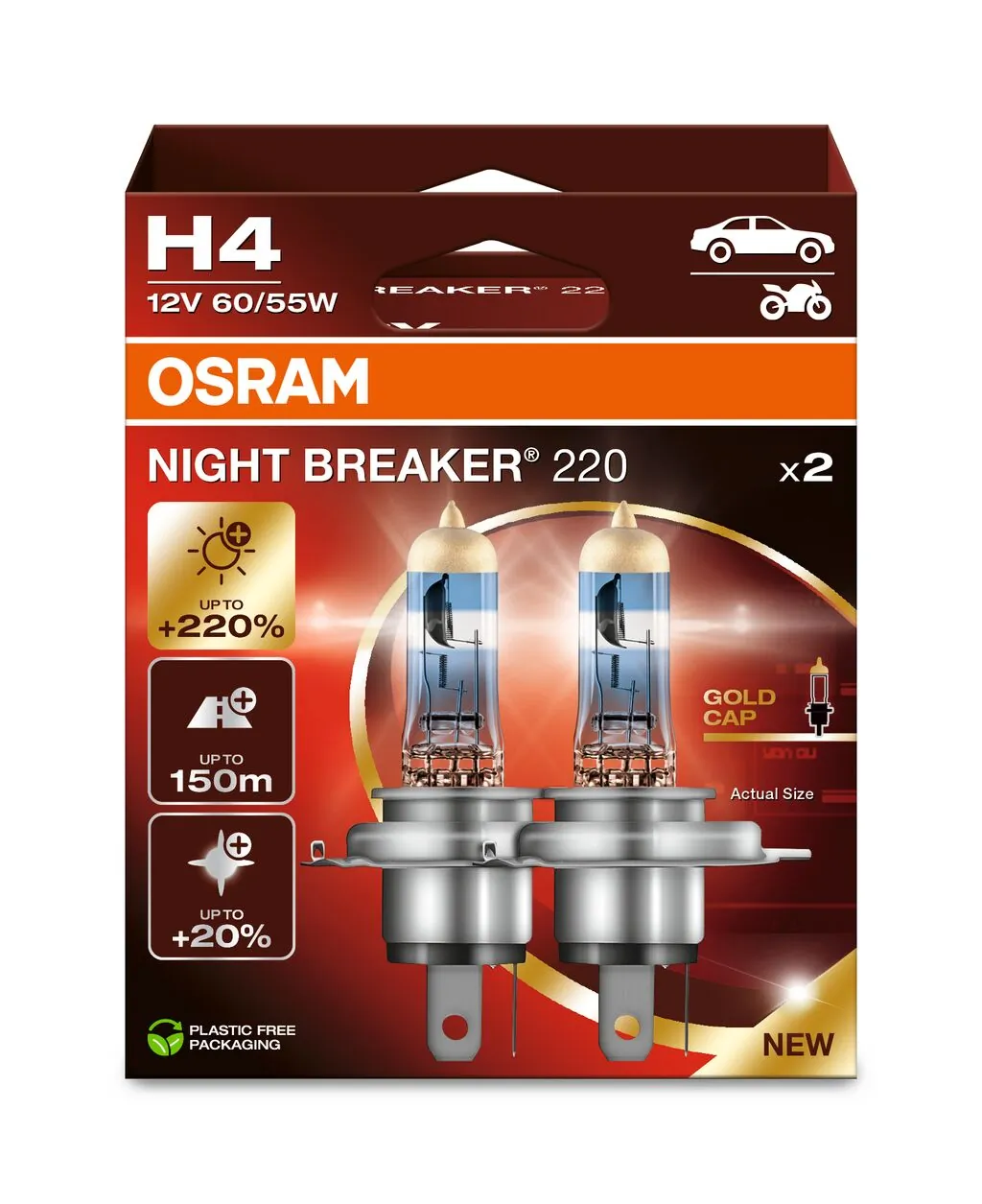 Bohlam, lampu sorot tinggi NIGHT BREAKER® 220 64193NB220-2HB