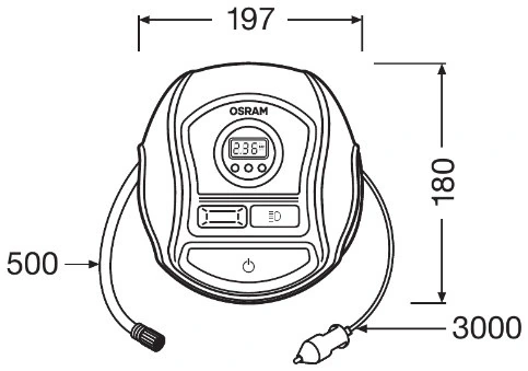 ams-OSRAM OTI450 Compressed-air Tyre Pressure Gauge/Inflator