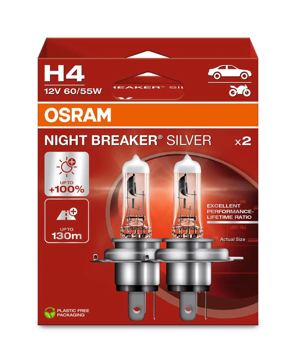 Lámpara, faro de carretera NIGHT BREAKER® SILVER 64193NBS-2HB