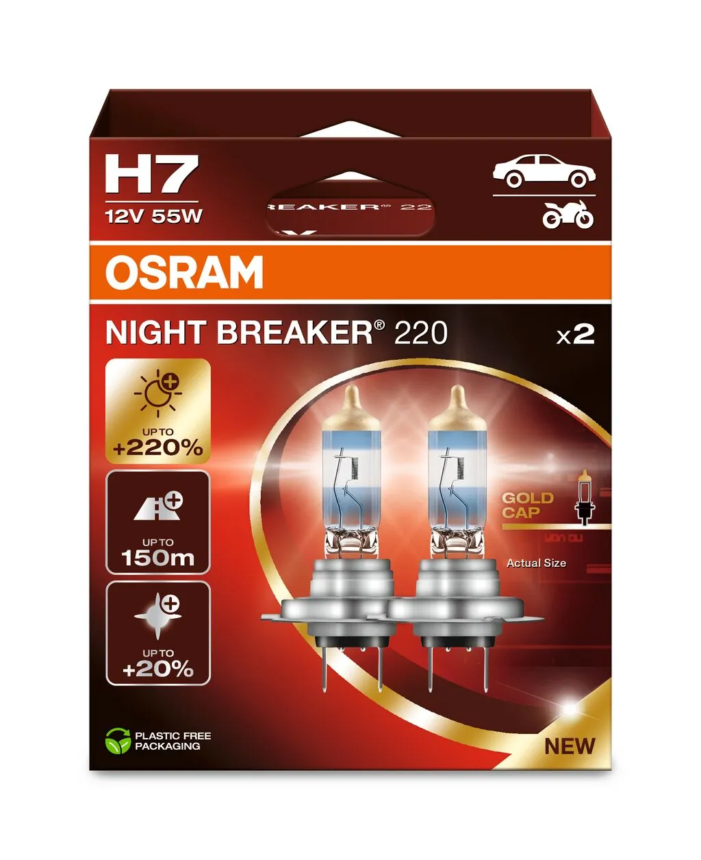 Bohlam, lampu sorot tinggi NIGHT BREAKER® 220 64210NB220-2HB