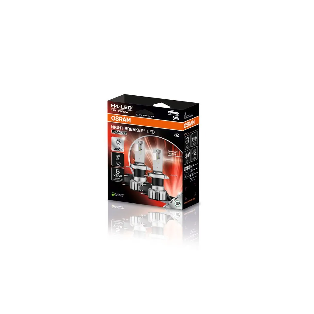전구, 상향등 NIGHT BREAKER® LED SMART H4 64193DWNBSM-2HB