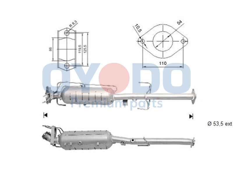 Soot/Particulate Filter, exhaust system 20N0039-OYO