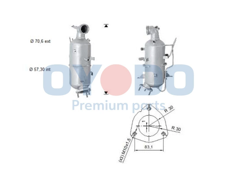Soot/Particulate Filter, exhaust system 20N0154-OYO